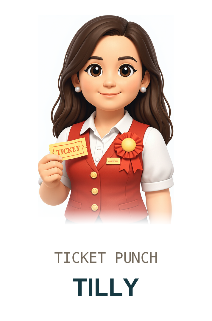 Ticket Punch Tilly card